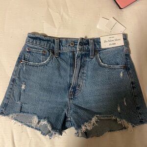 Abercrombie & Fitch Distressed Blue Jean Shorts
